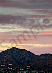 Phoenix Camelback Mountain Panorama colorful sunset