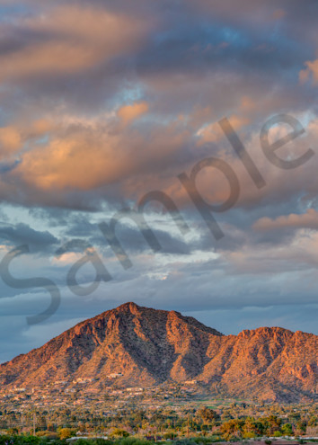 Sunset on Phoenix Camelback Mountain Panorama 