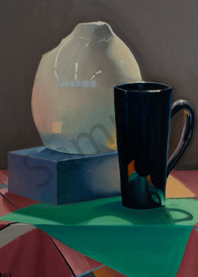 still life, still-life, vase, pitcher, coffee, coffee mug, contemporary