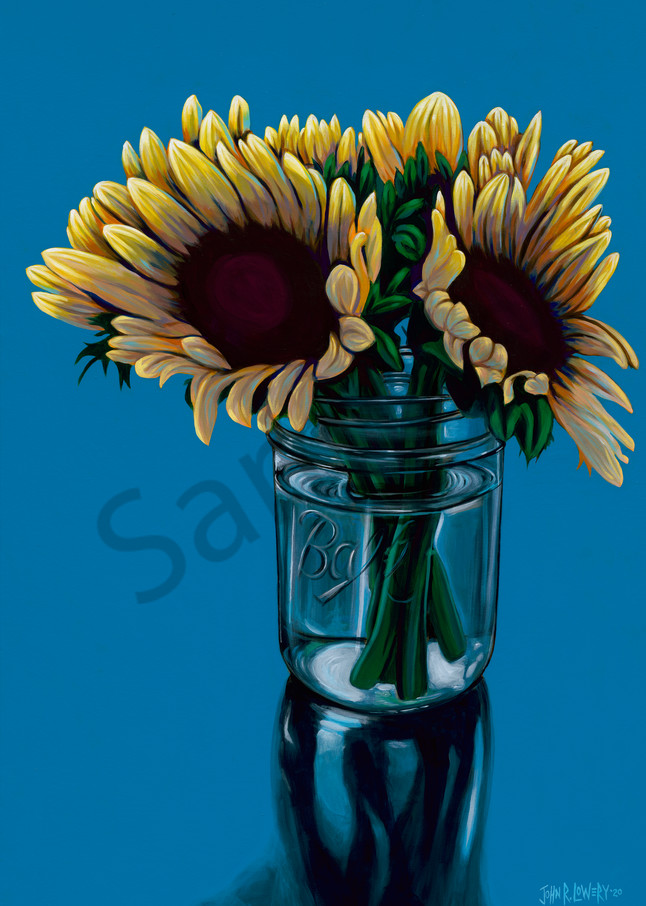 Sunflower paints by Texas artist, John R. Lowery available as art prints.