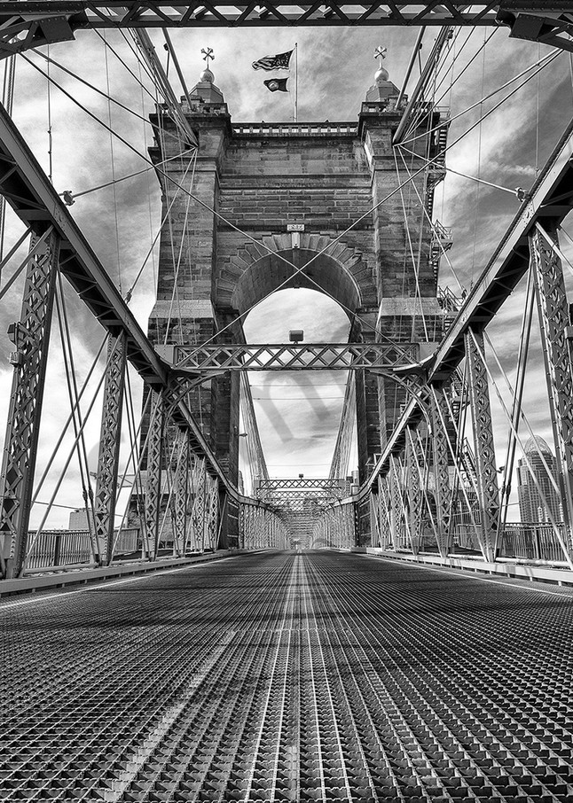 Roebling Bridge Black White Art | Cincy Artwork