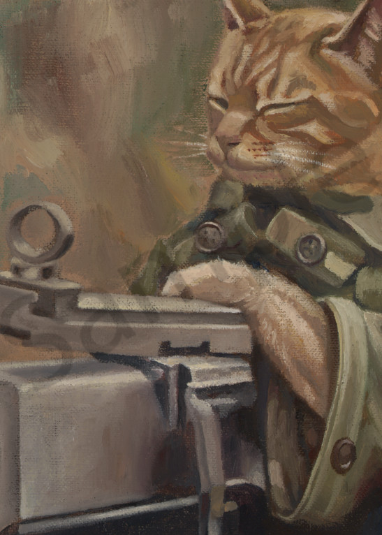 art of cat with machine gun