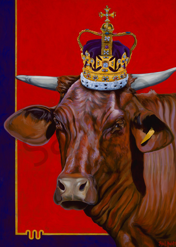 Texas King Ranch cattle paintings by John R. Lowery for sale as art prints.