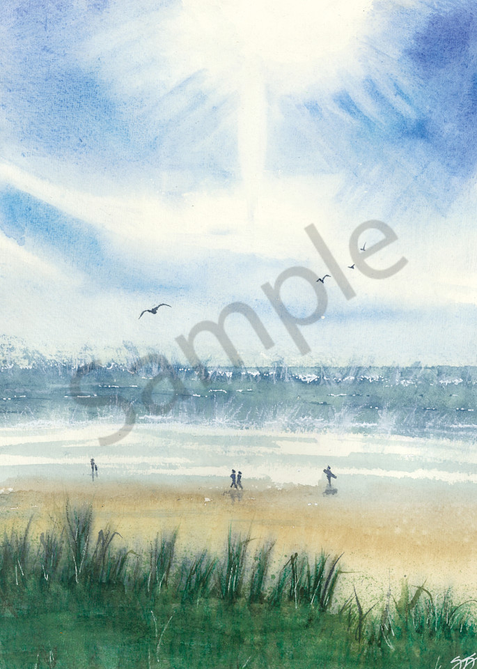"Beach Walk" - Watercolor Reproduction