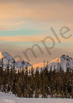 Snowy Cascades  Sunset Pano Wide Print Photography Art | Barb Gonzalez Photography
