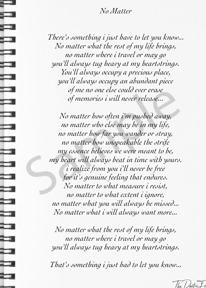 No Matter (White) Photography Art | The Poetry Fella