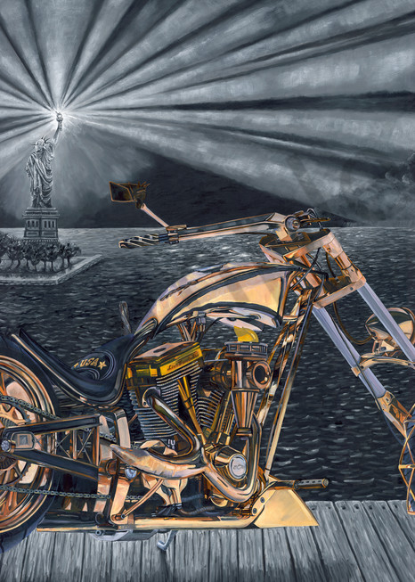 Liberty Bike "Lighting The Way To Liberty"  Art | Ted Garcia Fine Art