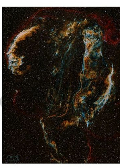 Veil Nebula + Trifid & Lagoon Nebulae Art | Dark Sky Images