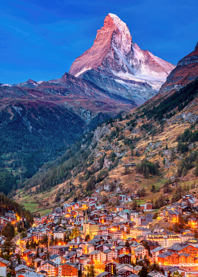Art Print Zermatt Switzerland Alpine Panorama