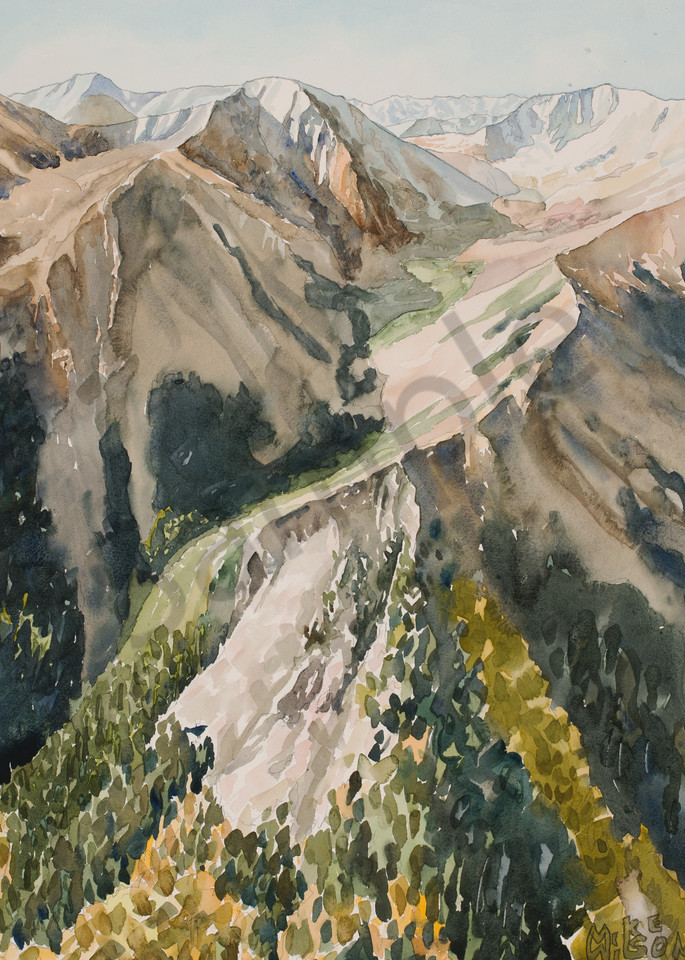 Mount Belford Watercolor Print