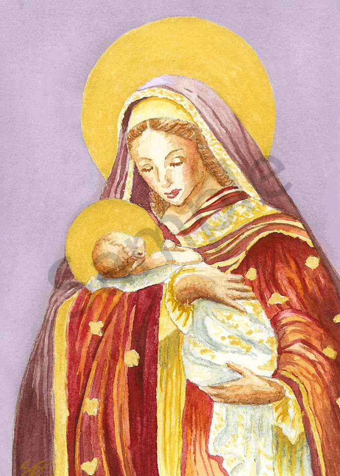 "Madonna Child" - Watercolor
