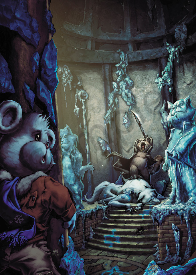 Flurry Bear Cover 3   The Throne Of Frost Art | Tony Washington Art