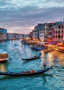 Art Print Venice Italy Grand Canal and Dusk