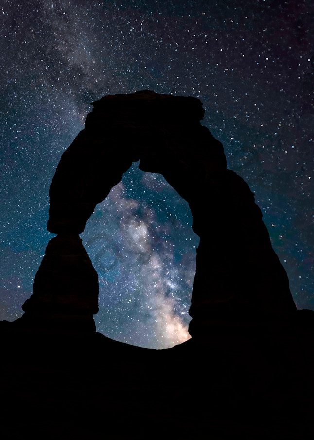 Delicate Arch and Milky Way Silhouette 