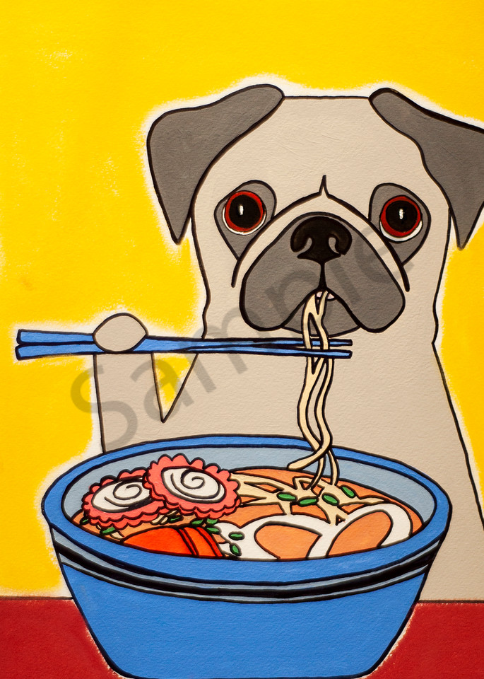 Noodle Pug Art | arteparalavida