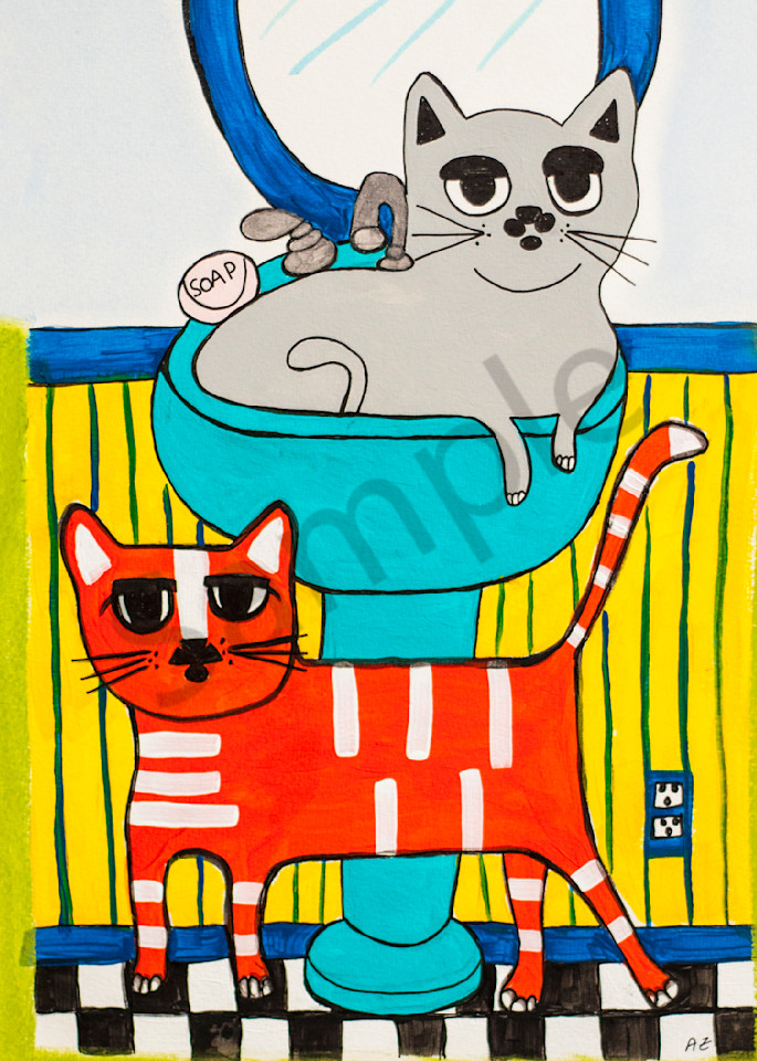 Cats In The Bathroom Art | arteparalavida
