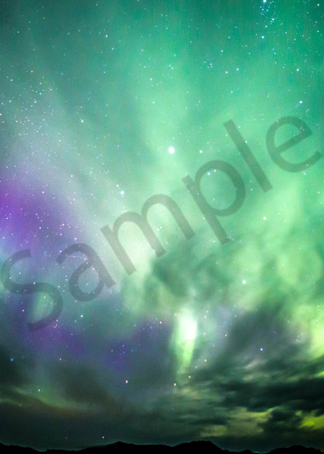 Green And Purple Aurora Angel Photography Art | Photography by SC