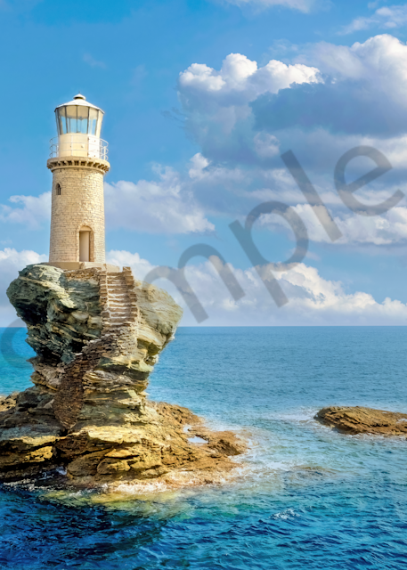 Art Print Chora Andros Island Greece Tourlitis Lighthouse