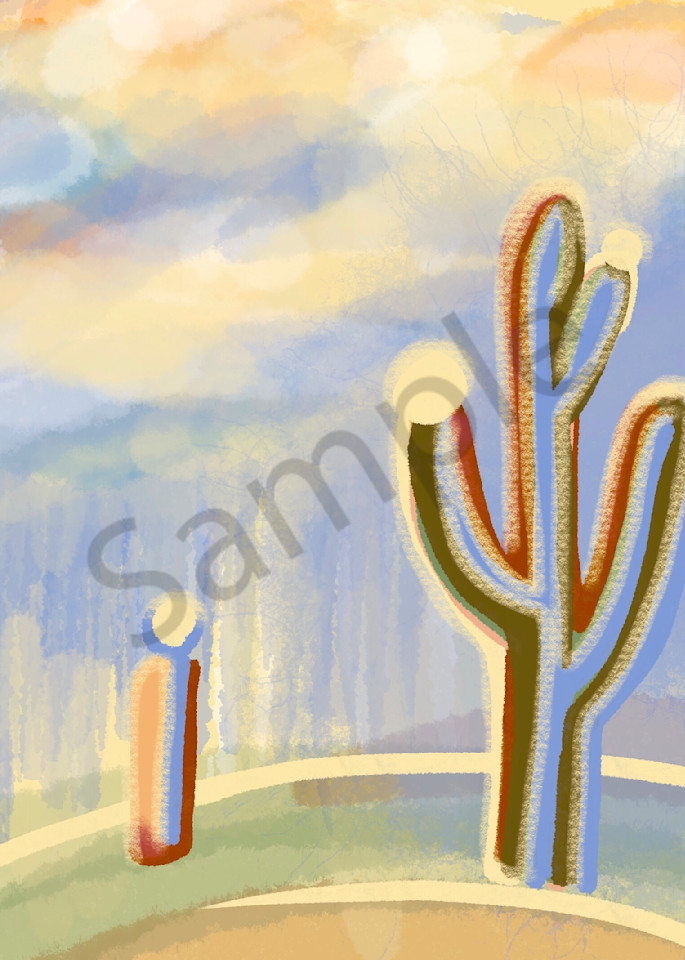 Abstract Desert Cacti Art | Carolyn Allen