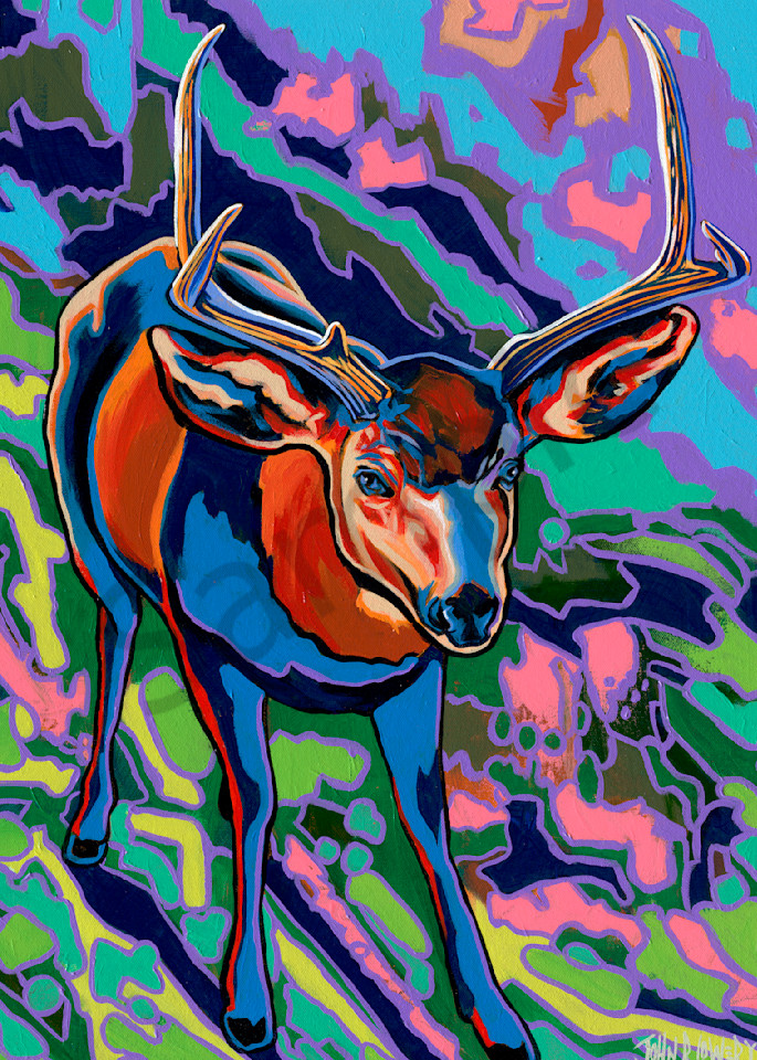 Colorful elk paintings by John R. Lowery for sale as art prints.