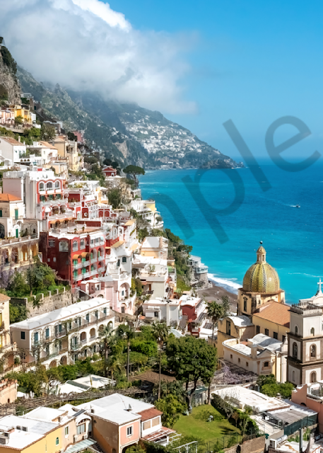 Art Print Positano Amalfi Coast Italy Cliffside Village