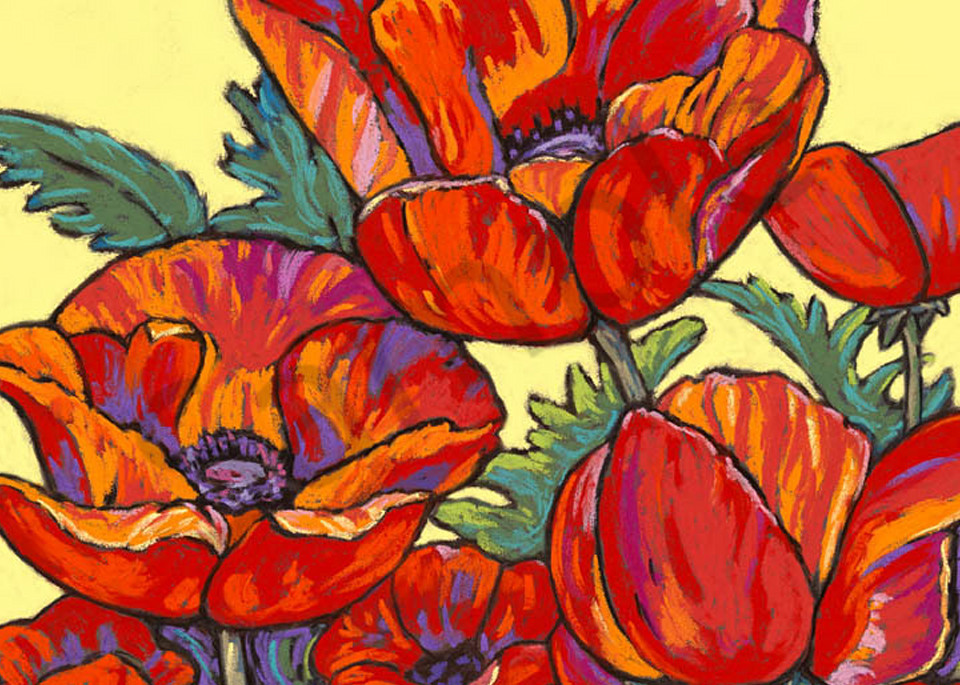 Poppies Dance In Yellow Art | Sally C. Evans Fine Art