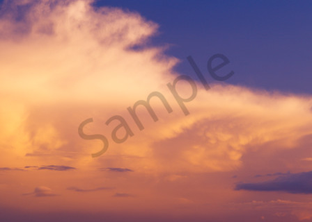 Panoramic view, Cumulonimbus cloud in the evening light