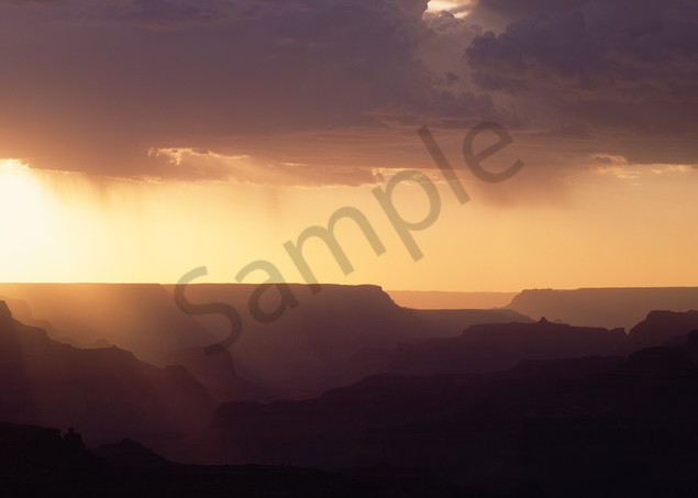 Grand Canyon, shilouetted ridges at sunset