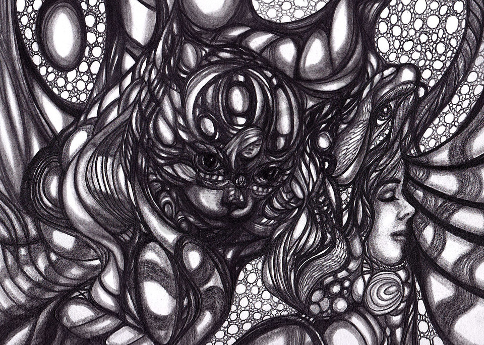 Unique B & W Surrealistic Art Seriously Psychedelic