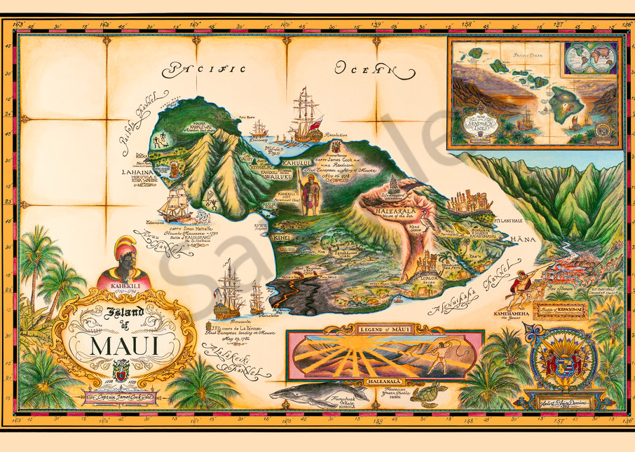 Historical Maps | Map of Maui by Blaise Domino