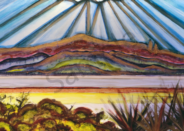Sandia Mountain Rio Grande Sunrise Landscape Print