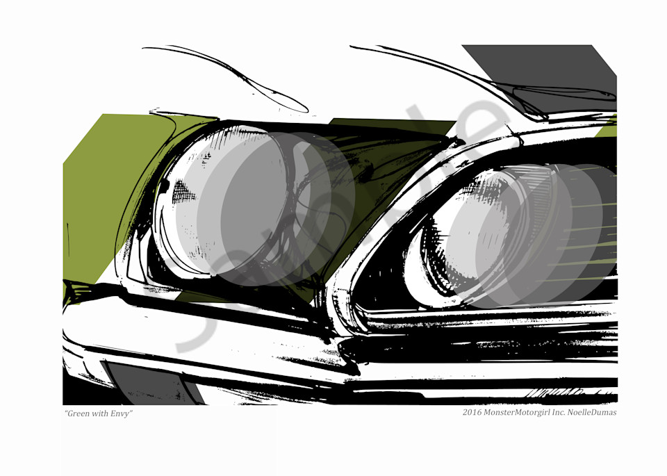 69 Mustang Green Art | Motorgirl Studios
