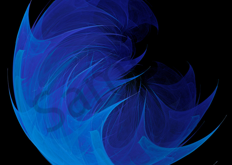 The Wave blue circular digital art by Cheri Freund