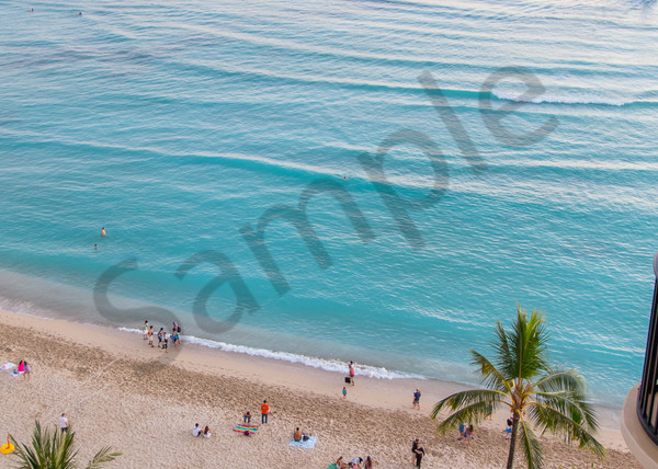 Looking down at Waikiki Beach photo in Canvas, Metal, and Archival Print