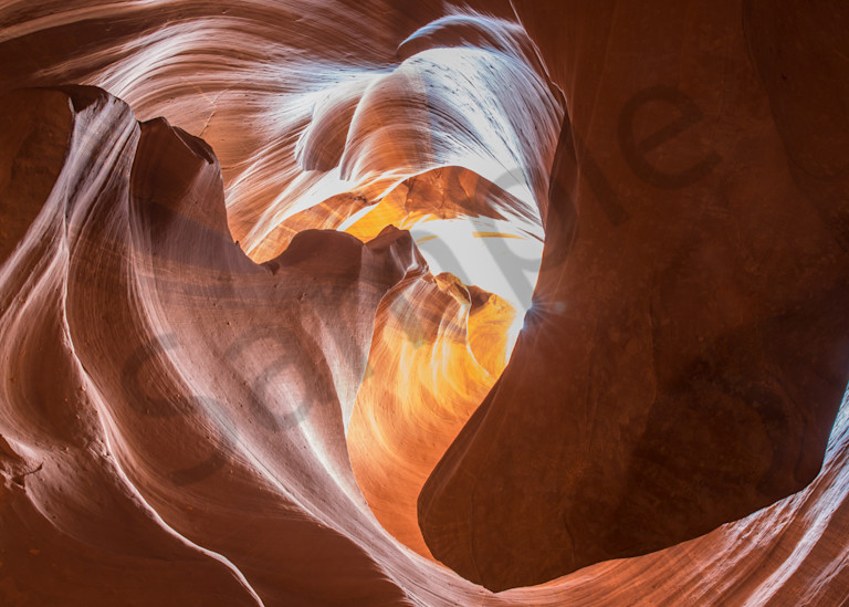 Heart shaped rock opening on top of Upper Antelope Canyon photo for sale by Barb Gonzalez Photography