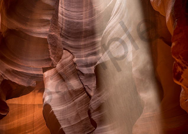 Sunbeam shines down Upper Antelope Canyon photo for sale by Barb Gonzalez Photography