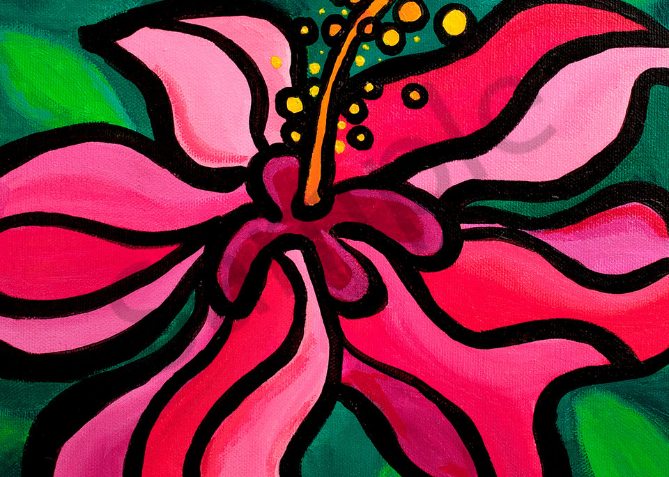 Happy Hibiscus Art | Swim Whimsey