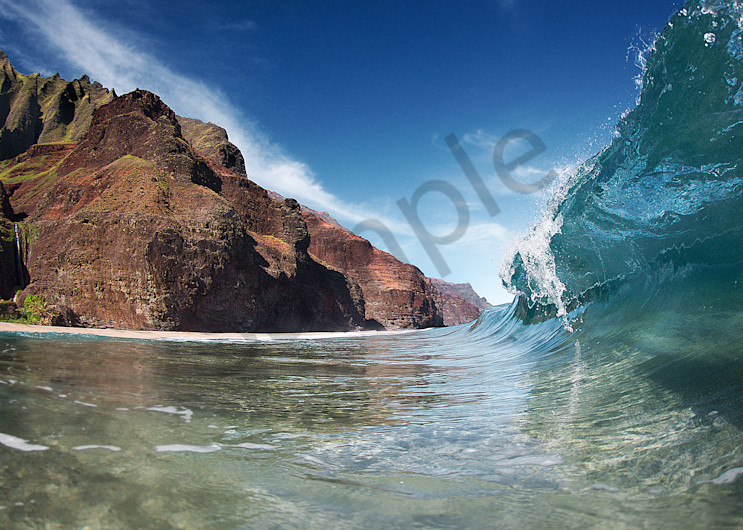 wave and cliff, Hawaii waves prints