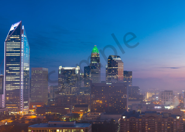 Panoramic Charlotte Skyline Photograph for Sale as Fine Art