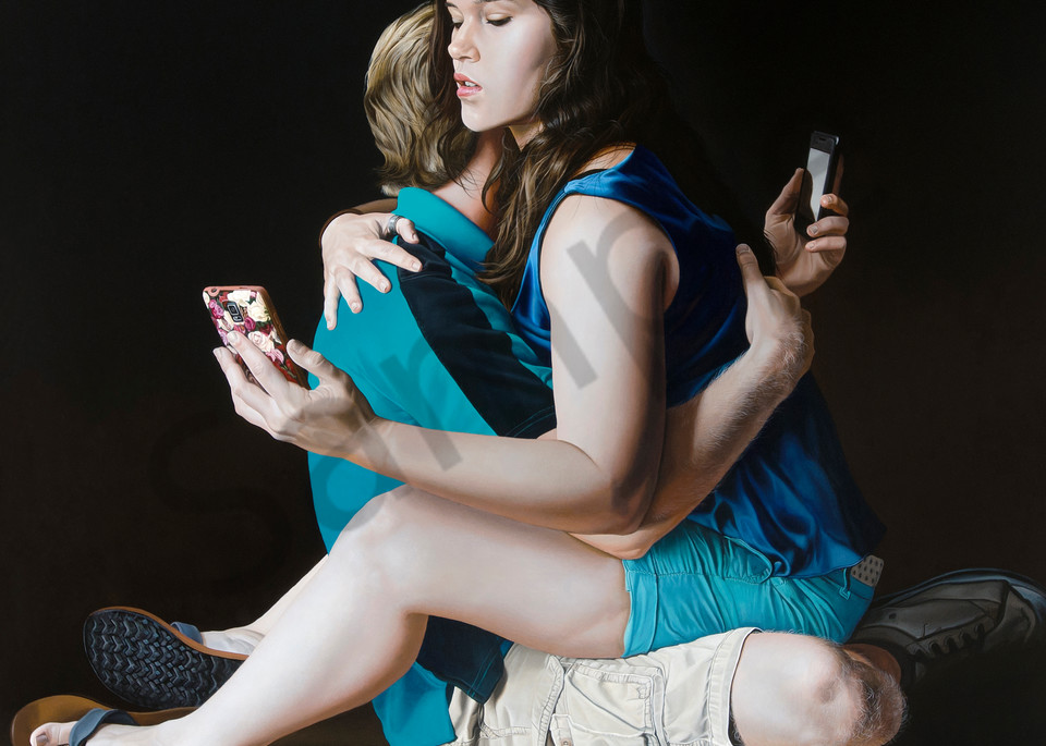 Intimacy with cell phones print | Kevin Grass Fine Art