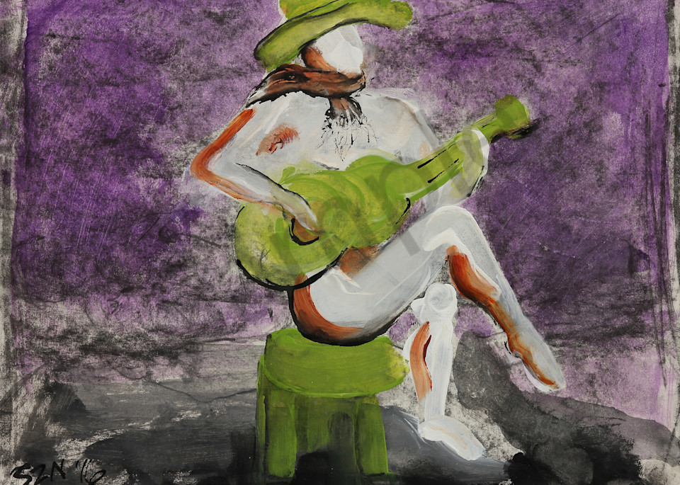 Singing Cowgirl is a painting in acrylic, ink, & graphite. Art by Susan Kraft