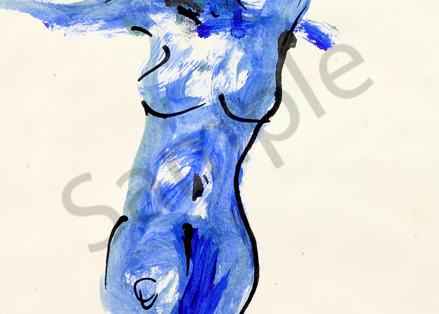 Good To Be Alive is an acrylic & ink painting in blue. Art by Susan Kraft