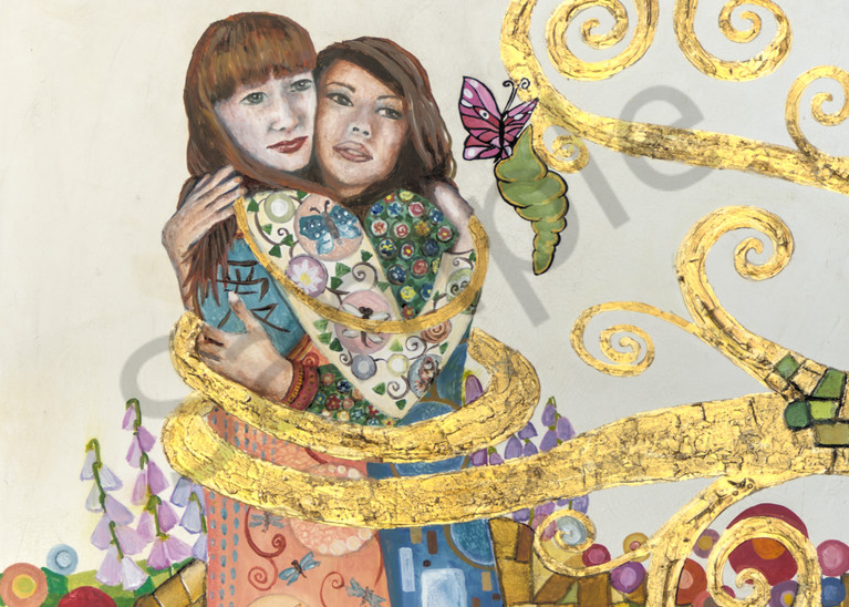 Designs by Teri | Teri Vereb Fine Art Paintings | Embracing Love Lesbians | Klimt