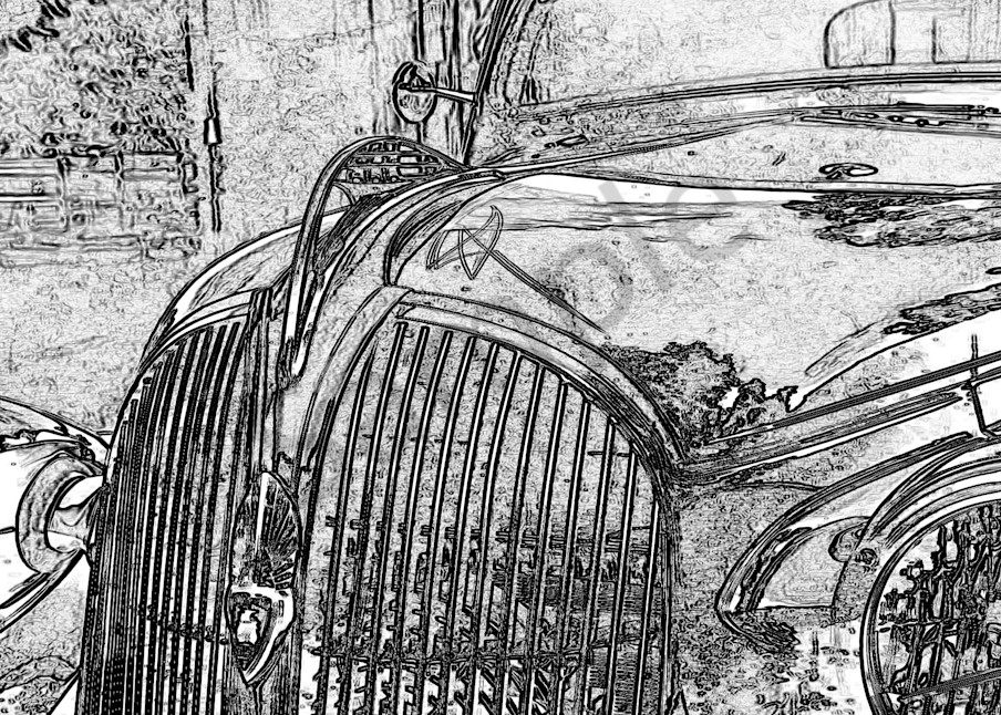 Dodge line art, 1934 dodge, hood decal