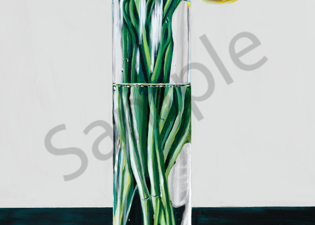 Original painting of yellow tulips in a vase, available as art prints.