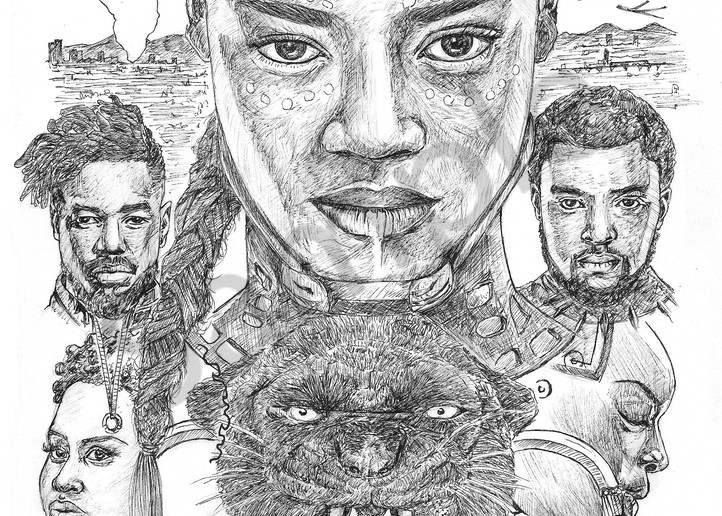 Black Panther Ink Drawing Teliii 2018 Art | thomaselockhart