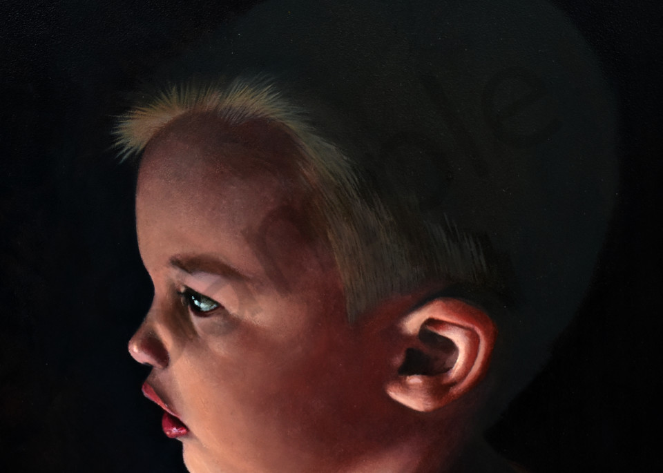 Oil painting of a young boy