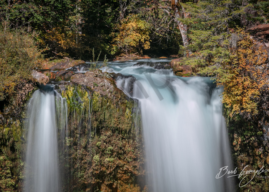Koosah Falls in Autumn Photo for Sale by Barb Gonzalez Photography