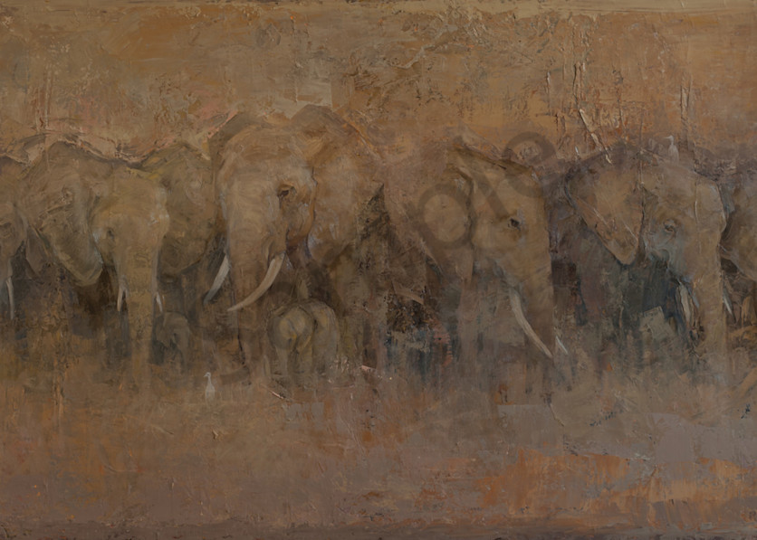 The Egrets And Elephants  Art | Mary Roberson
