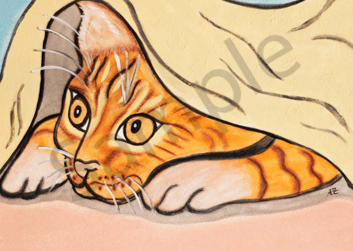 Cat With Blanket Art | arteparalavida